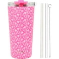 thumbnail image 2 of Drinco - 20 oz Stainless Steel Tumbler | Double Walled Vacuum Insulated Mug With Lid, 2 Straws, For Hot & Cold Drinks (Pink Rose), 2 of 2