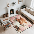 thumbnail image 7 of CURLYOOT Cow Animal Spring Flower Pinks Area Rug 3x5 Ft Rugs for Entryway Entrance Kitchen, Washable Non Slip Indoor Floor Carpet for Bedroom Living Room, 7 of 7