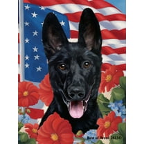 German Shepherd Black - Best of Breed All-American Patriotic I Garden Flag