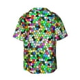 thumbnail image 6 of Daiia Colorful Tie Dye Stained Glass Men's Linen Shirts Short Sleeve Casual Shirts Button Down Shirt for Men Beach Summer Wedding Shirt-3X-Large, 6 of 6