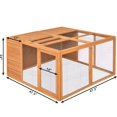 thumbnail image 3 of Gymax Wooden Rabbit Hutch Chicken Coop Bunny Small Animals Cage House, 3 of 8
