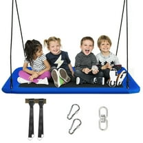 Spaco 60 Inches Platform Tree Swing Outdoor with 2 Hanging Straps-Blue