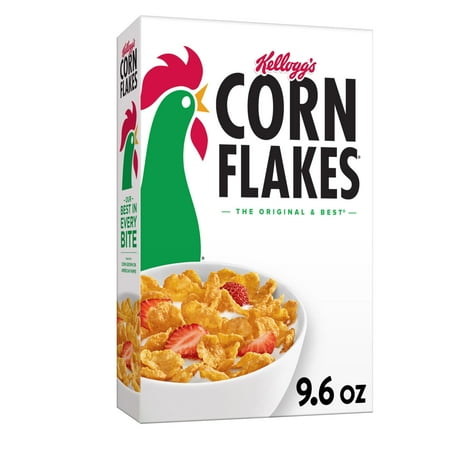 Kellogg’s Corn Flakes Breakfast Cereal, 8 Vitamins and Minerals, Healthy Snacks, Original, 9.6Oz Box (1 Box) RDD7