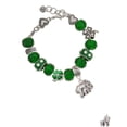 thumbnail image 2 of Delight Jewelry Silvertone Loved Elephant with Baby - Green Irish Luck Bead Charm Bracelet, 7.5", 2 of 4