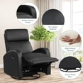 thumbnail image 6 of Costway Recliner Chair Swivel Rocker Manual Single Sofa Lounger w/Footrest Black, 6 of 10