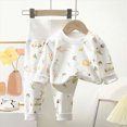 thumbnail image 2 of xaweyi Infant Toddler Boys Girls Cute Cartoon Long Sleeve Homewear Set Breathable Soft Comfortable Indoor Loungewear Outfit Size 0-3 Months, 2 of 4