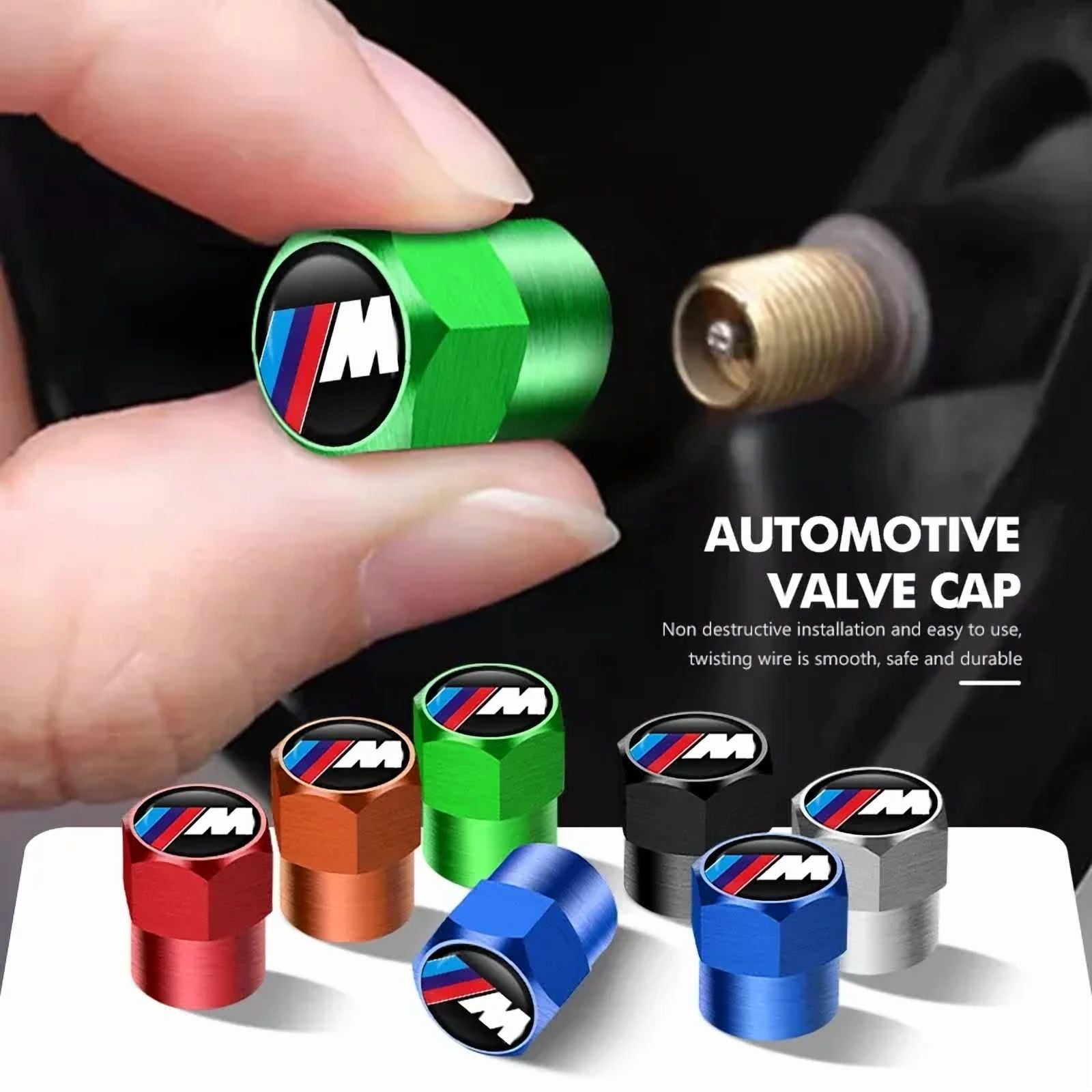 New 4Pcs Car Wheel Tire Valve Caps Air Stem Covers Accessories For BMW M E34 E36 E60 E90 E46 F10 F20 F30 X5 X6 X1 M3 M5 M6 E71