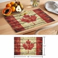 thumbnail image 6 of Canada Placemats Set of 12 Red Maple Leaf Flag Farmhouse Shabby Wooden Grain Place Mats Indoor Wipeable Table Mats Washable Dining Table Placemats for Kitchen Holiday Party Home Decor 13x19 Inch, 6 of 9