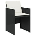 thumbnail image 3 of vidaXL 9 Piece Garden Dining Set with Cushions Black Poly Rattan, 3 of 5