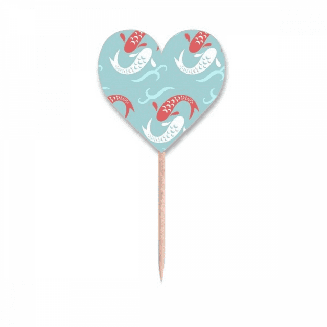 Carp Waves Japan Totem Art Deco Fashion Toothpick Flags Heart Lable Cupcake Picks