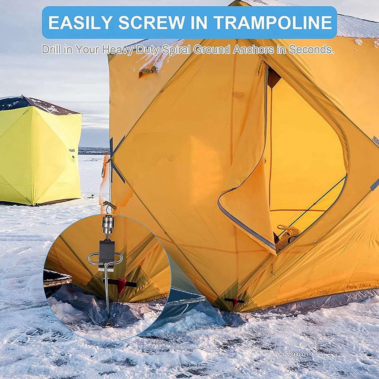 8X Ice Fishing Shelter Anchor Ice Shanty Anchor Outdoor Camping Tent Threaded Tent Peg Winter Steel Ice Tent Accessories