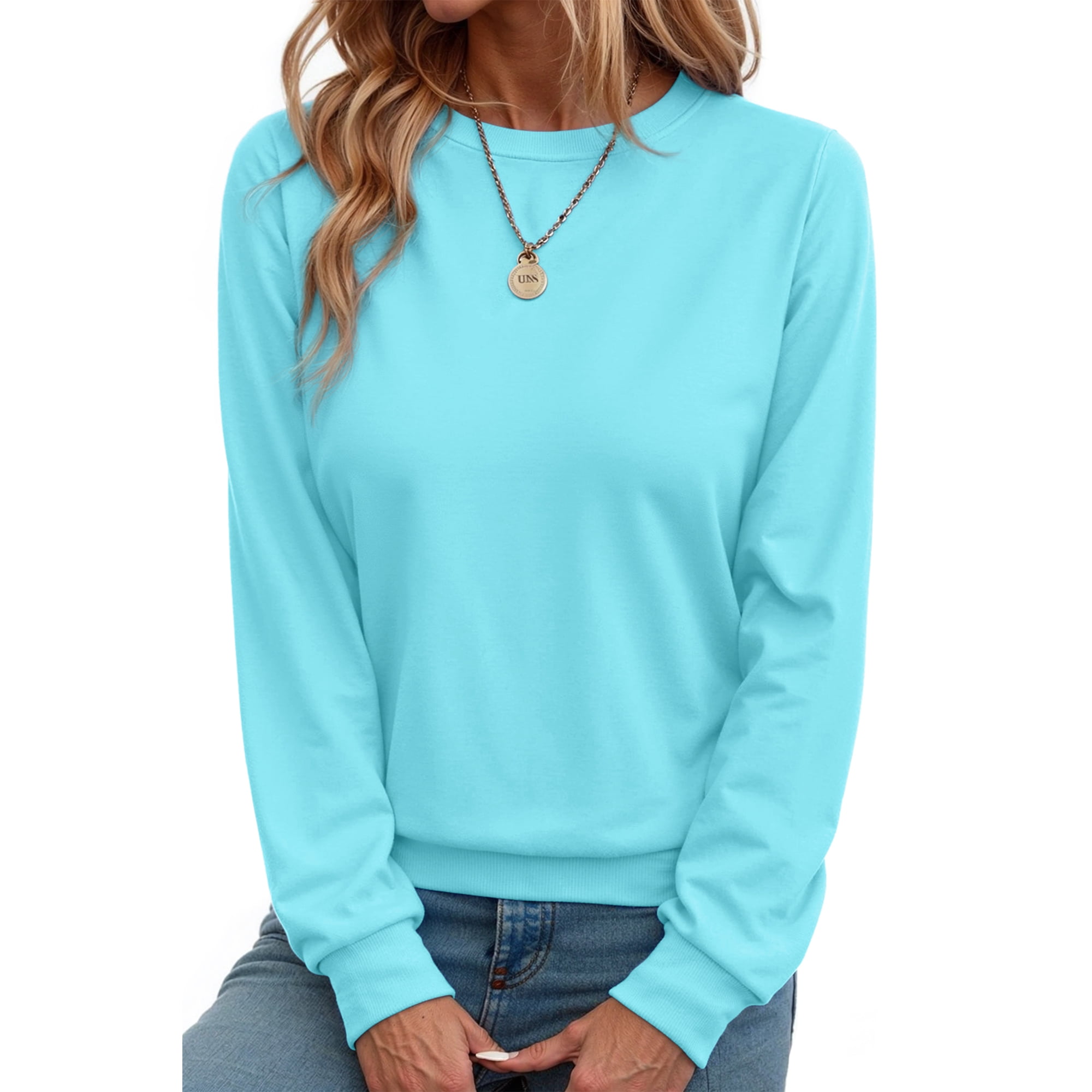 Fantaslook Fall Sweatshirts for Women Crewneck Long Sleeve Shirts Casual Tunic Tops Lightweight Pullover Sweatshirts