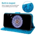 thumbnail image 6 of Compatible with Samsung Galaxy S9 Plus Wallet Phone Case and Tempered Glass Screen Protector Flip Credit Card Holder Stand Mandala Flower Cell Cover for S9+ 9S 9+ S 9 9plus S9plus Women Men Blue, 6 of 9