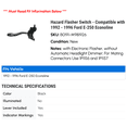 thumbnail image 2 of Hazard Flasher Switch - Compatible with 1992 - 1996 Ford E-250 Econoline 1993 1994 1995, 2 of 2