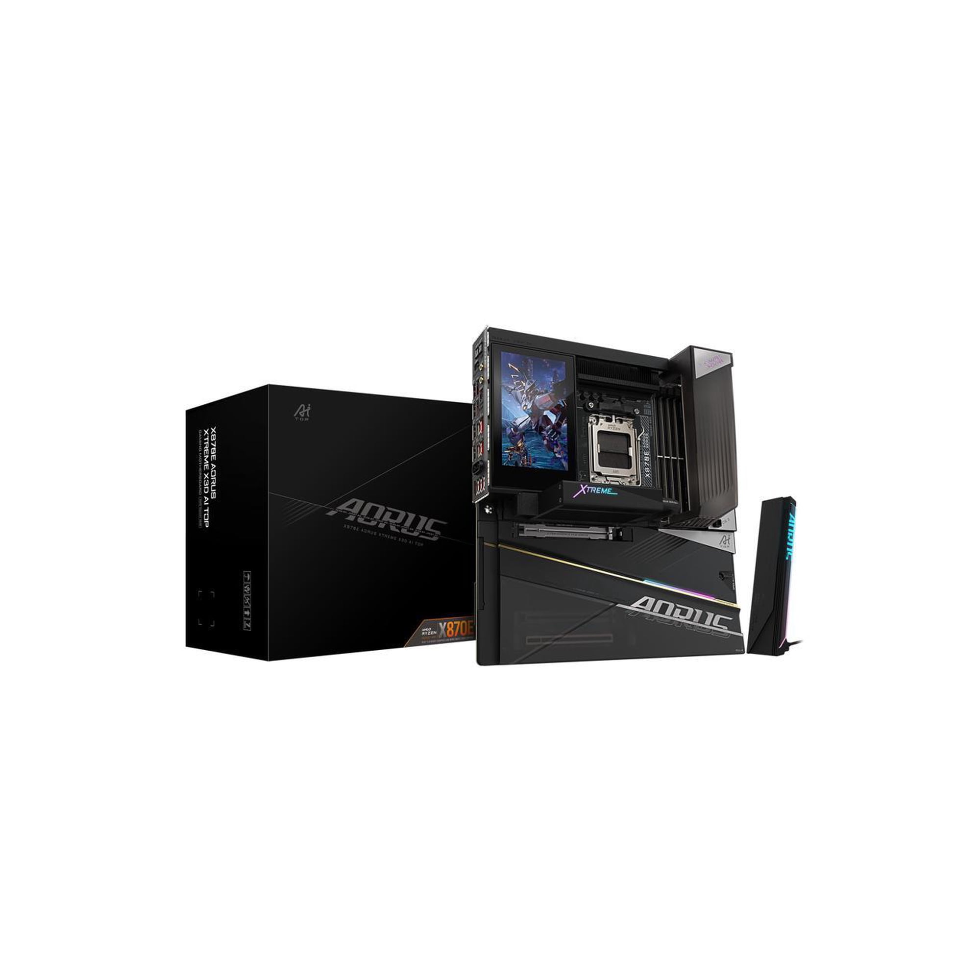 GIGABYTE X870E AORUS XTREME X3D AI TOP AMD AM5 LGA 1718, E-ATX, Supports AMD Ryzen 9000/8000/7000 Series Processors, DDR5, 24+2+2 Total Power Phase, 5x M.2, PCIe 5.0, USB4 Type-C, WIFI7, Dual 10GbE,