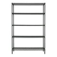 Hyper Tough Black Wire Shelf 5Tier Heavy Duty 72"H x 48"W x 24"D