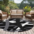 thumbnail image 4 of Large Round Rug 8Ft Washable Non-Slip, Gray Black Geometric Circle Area Rugs for Living Room Bedroom, Modern Art Abstract Grey Line Indoor Floor Mats Carpet Runner for Home Decor, 4 of 8
