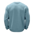 thumbnail image 4 of Cartoon Pumpkin Ghost Halloween Graphic Waffle Knit Crewneck Long Sleeve Shirt Soft Comfort Daily Casual Loose Top Light Blue 2XL, 4 of 5