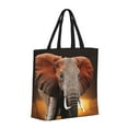 thumbnail image 2 of Naloa Elephant Sunset in Kenya Tote Bag for Women, Foldable Tote Bag With Zipper, Large Shoulder Bag, Top Handle Handbag for Travel, Work, Shopping, 2 of 9