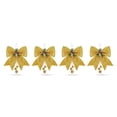 thumbnail image 1 of Injueey 2 piezas Feliz Navidad gran lazo adornos de lentejuelas brillantes hojas corbata fiesta fiesta decoración de puerta al aire libre Dorado 2 piezas 2Conjunto, 1 of 6