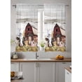 thumbnail image 2 of Farmhouse Animals Tier Curtains 45 Inch Length,Sheer Curtains for Bedroom Living Room Window Cow Pig in Fence Retro Wood Barn Rod Pocket Drapes Kitchen Curtains Small Half Window 27.5"x45" 2 Panels, 2 of 7