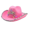 thumbnail image 2 of Sombrero De Vaquera Con Tiara Estilo Occidental Para Mujer Fiesta De Disfraces Sunnimix  Sombrero de vaquero, 2 of 8