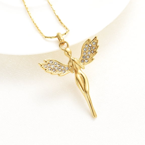 Constantlife Personalized Engrave Fairy Urn Jewelry Angel Cremation Pendant Small Urns for Ashes Keepsake Urn Necklace