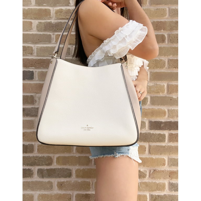 Kate Spade Leila Medium Triple Compartment Satchel Crossbody Bag Purse  Handbag (Warm Beige) - Yahoo Shopping