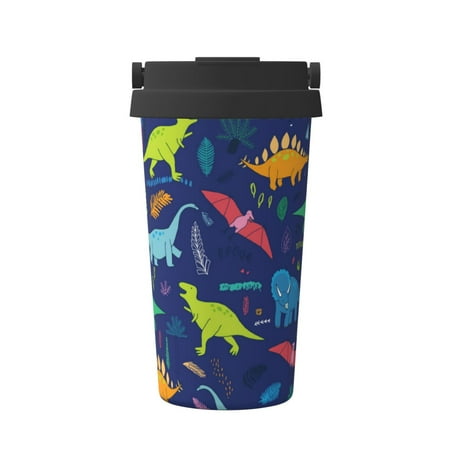 

Goofa Dinosaurs for Insulated Travel Coffee Mug Spill Proof Leak Proof 16 OZCoffee Tumbler Reusable Coffee Cups with Lids Thermos for Hot and Cold Drink