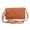 Brown, variant on Triple Zip Lightweight Small Crossbody Bag Vegan Leather Wristlet Clutch with Adjustable Shoulder Strap