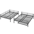 thumbnail image 6 of PAPROOS Metal Bunk Bed with Trundle, Heavy Duty Full-XL Over Queen Bunk Bed Frame with a Ladder and Full-Length Guardrails, Bunk Bed No Box Spring Needed (Black), 6 of 8