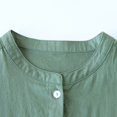 thumbnail image 6 of SMihono Fashion Women's Casual Cotton Linen Button Down Shirt Dress Crewneck Solid Color Loose Half Sleeve Midi Dresses for Women Green XL, 6 of 9