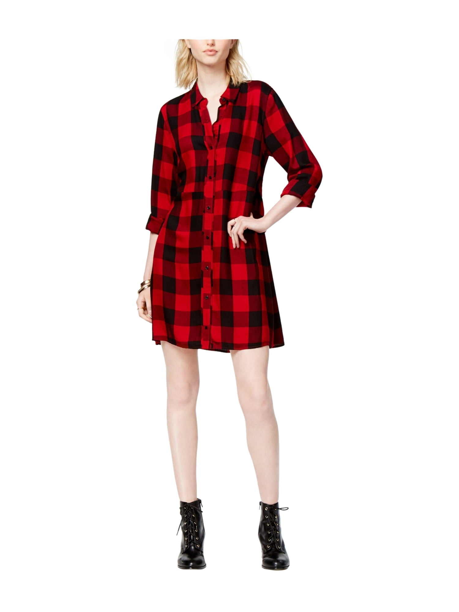 plaid tshirt dress