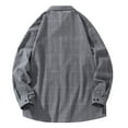 thumbnail image 3 of Shirts for Men Fall Long Sleeve Button Down Business Plaid Shirt Jacket with Pocket Casual Plus Size Loose Collar Mens Shirt Grey XXXXXL, 3 of 5