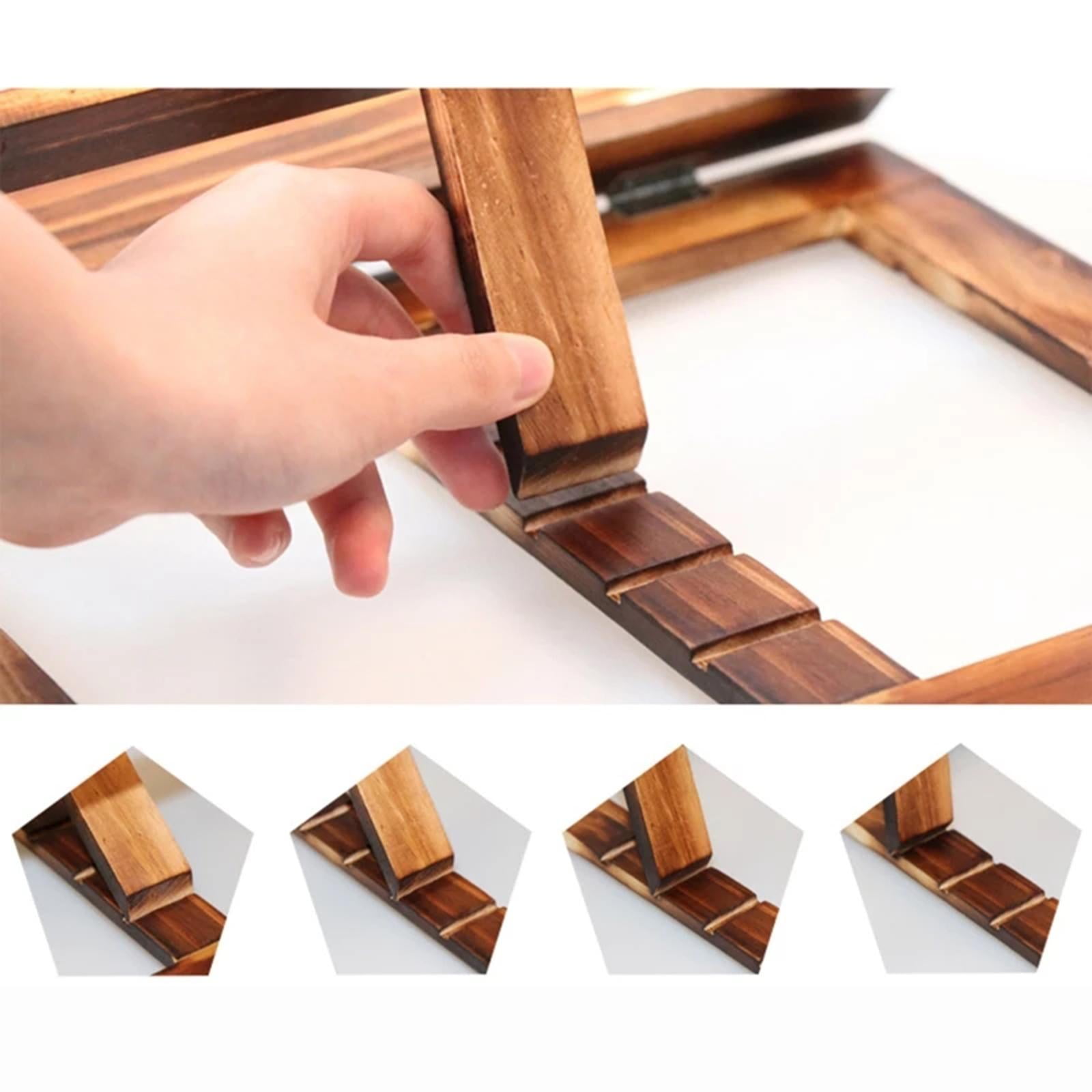 Large Wooden Book Stand Page Clips Foldable Multi Angle Standing