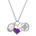 thumbnail image 1 of Delight Jewelry Silvertone Small Grey Imitation Pearl - Purple Heart Nurse Strong Zoe Necklace, 1 of 4