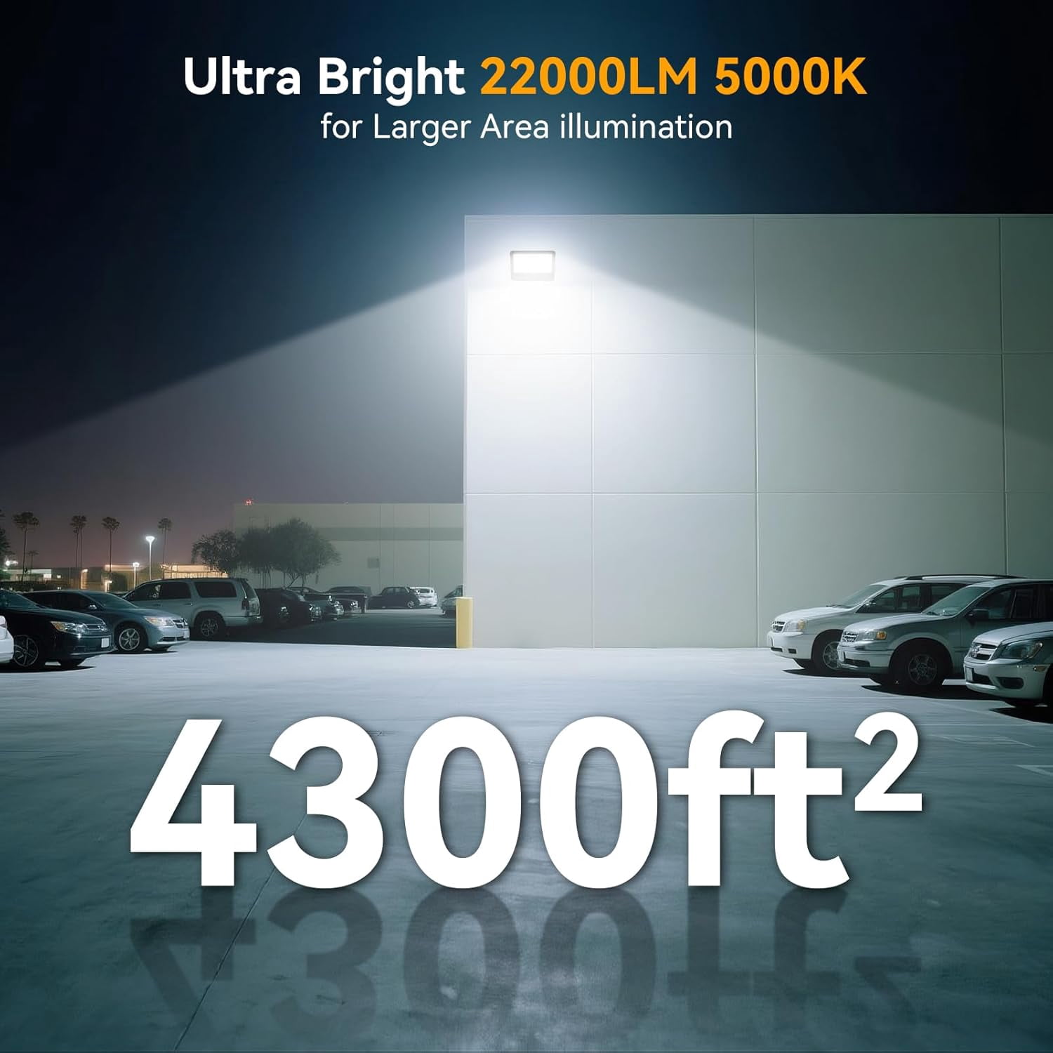 200W LED Flood Light Outdoor, 22000 Lumens 5000K Daylight, Dusk to Dawn Photocell, IP65 Waterproof Parking Lot Light with Adjustable Mount for Yard