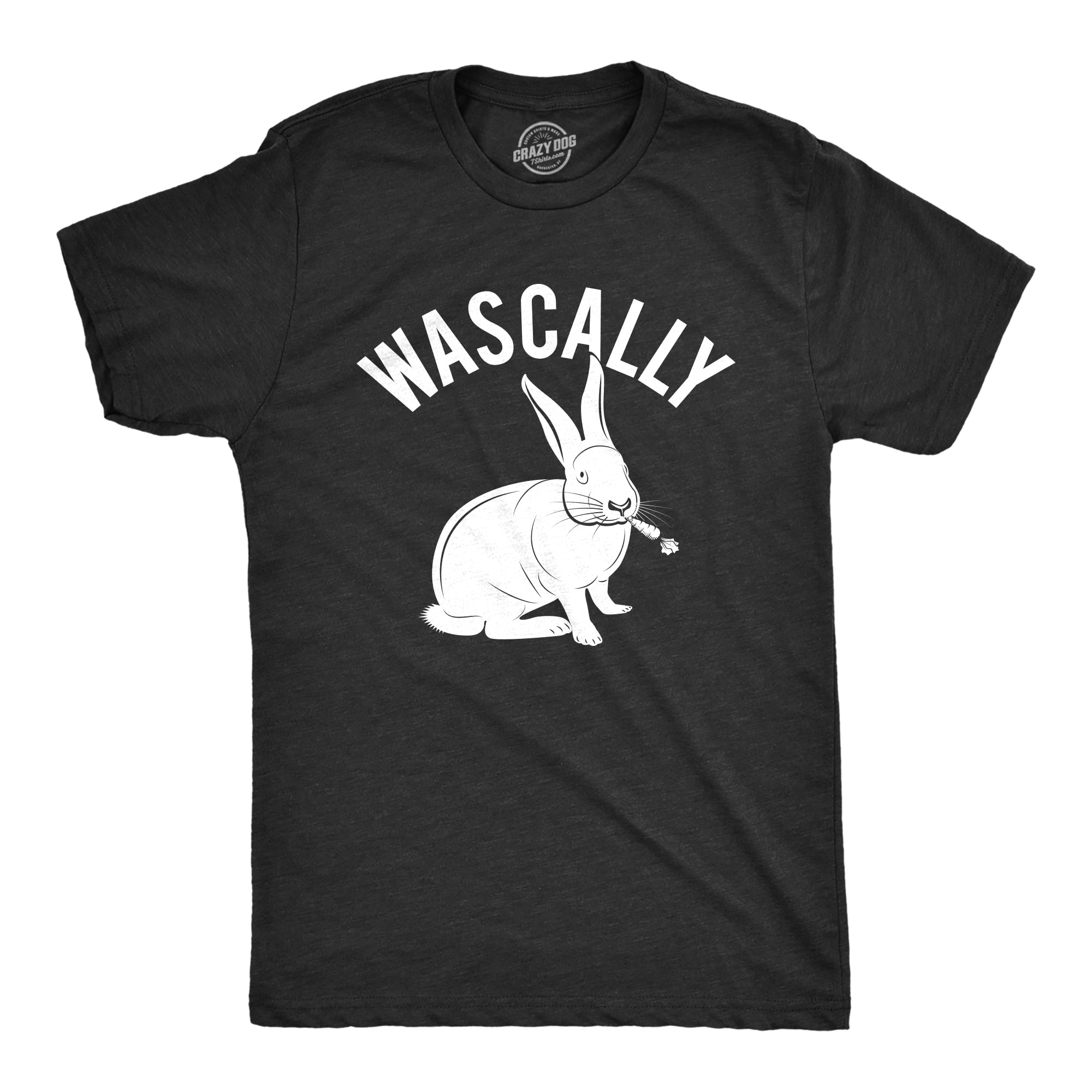 Crazy Dog TShirts Mens Wascally Rabbit Tshirt Funny Easter Bunny