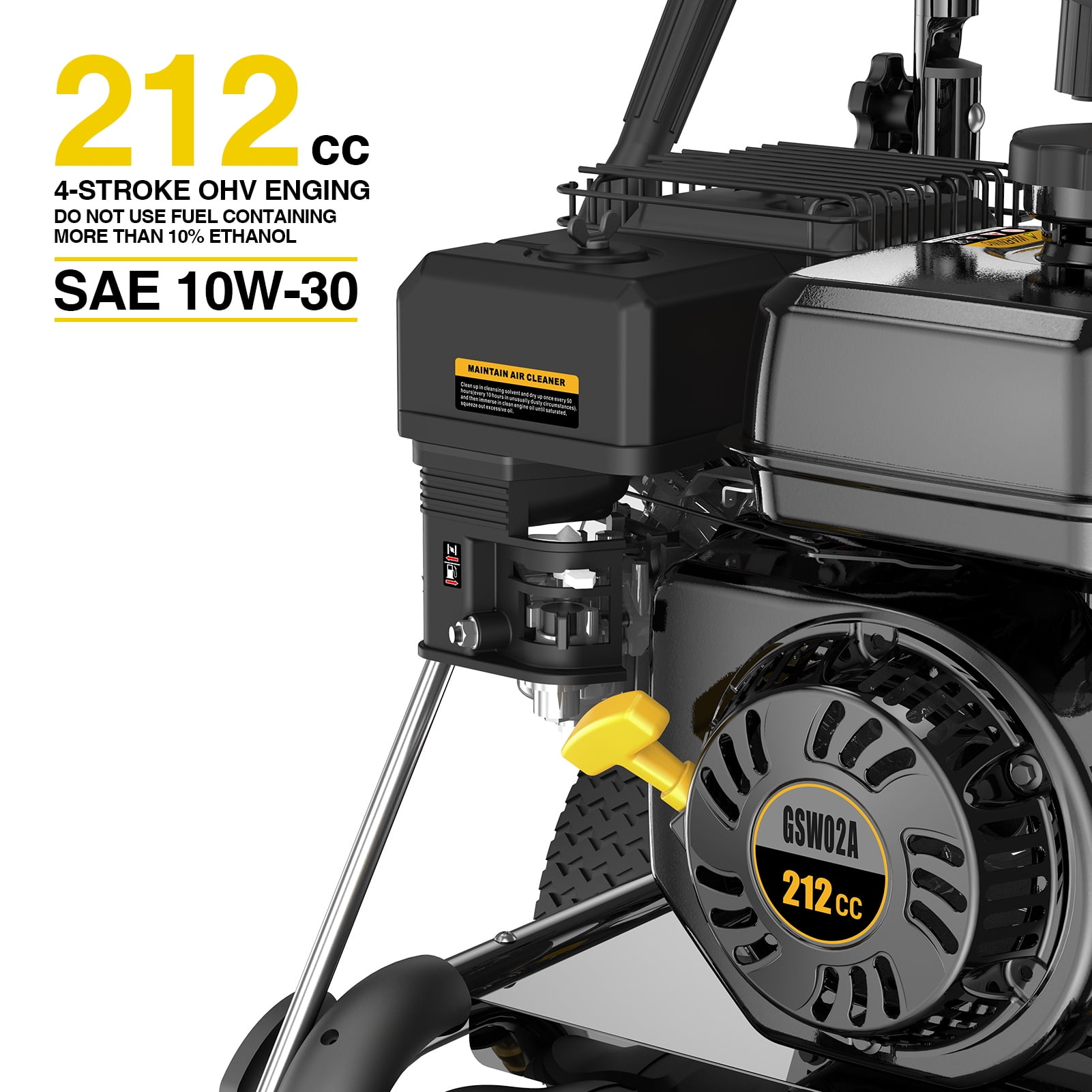 BLUBERY Gas Pressure Washer, 3500 PSI, 2.6 GPM, Heavy Duty Power Washer, 30 ft Hose, Soap Tank, 212cc Engine