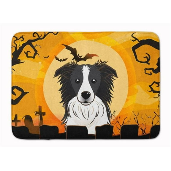 Halloween Border Collie Machine Washable Memory Foam Mat