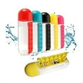 thumbnail image 3 of 2 in 1 600ml Sports Water Bottle with Pill Box Capsule Removable Daily Organiser, Red, 3 of 5