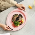 thumbnail image 6 of Oval Steak Plates with Handles | Plastic Heat-Resistant & Drop-Proof Dinner Plates | 13.39x10.63 Inch Large Serving Platters for Family Meals & Outdoor Picnics | 1-Pack, 6 of 6