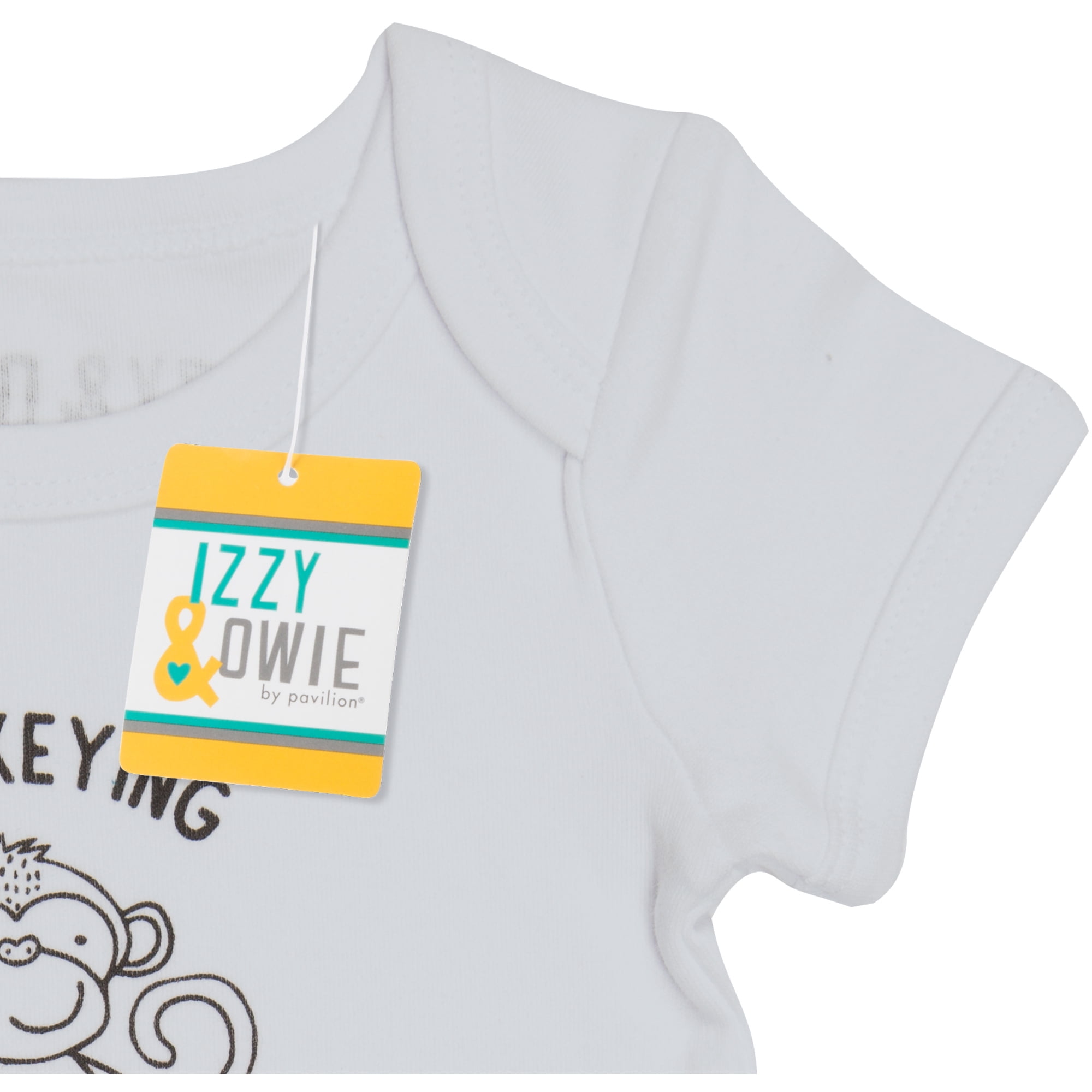 Pavilion Gift Company - Monkey - 12-24 Months Gray Onesie