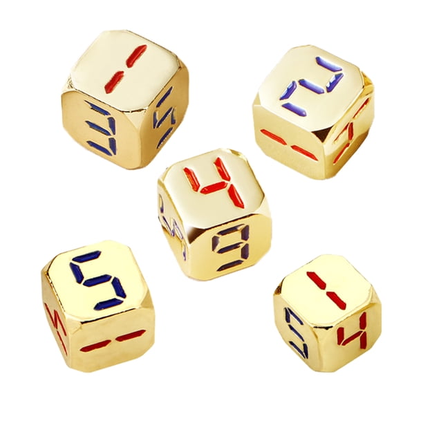 Dados de números de Metal, 5 uds., con esquina redondeada, juego de mesa, Mini dados, suministro para fiestas