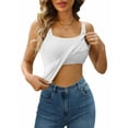 thumbnail image 4 of Débardeur pour Femme avec Soutien-Gorge Intégré, Camisole à Larges Bretelles Ajustables, Tricot de Coton, 4 of 5