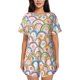 thumbnail image 1 of Fotbe Rainbow Flowers Conjunto de Pijama Estampado para Mujer, 2 Piezas, Ropa de Dormir con Camiseta de Manga Corta y Shorts Suaves-Large, 1 of 6