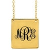 Personalized Sterling Silver or Gold Plated Square Monogram Pendant With 18 inch Link Chain