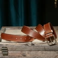 thumbnail image 4 of Fianmy Men's Genuine Leather Belt, Handmade Casual Dress Jeans Leather Belts for Men, 4 of 7