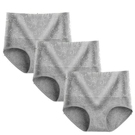 ATOYSOY Women s Hip Lifting Cotton Panties  Boy Shorts 3 Pack Stretchy Clearance Multipack Underpants Shapewear Control Briefs for Ladies Solid Lace Panty Comfy Gray L