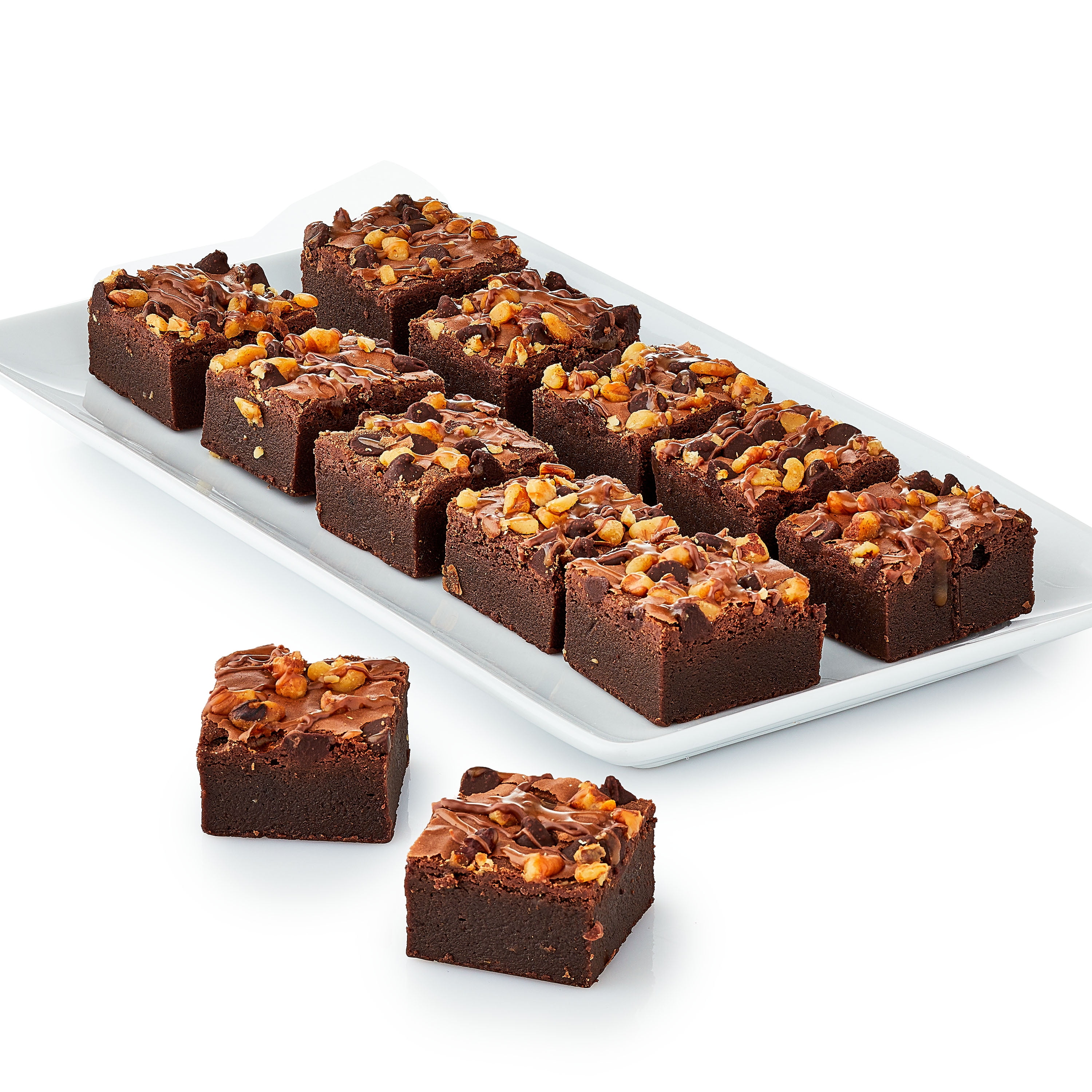 Marketside Bite Sized Turtle Chocolate Brownies, 13.3 oz, 12 Count (Shelf-Stable)